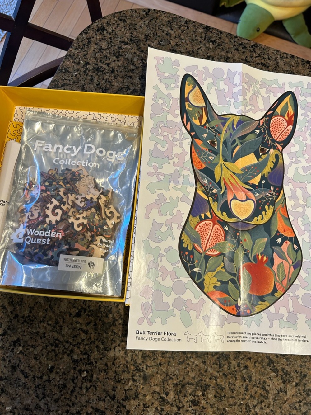 Fancy Dogs Collection Bull Terrier Flora Jigsaw Puzzle - Multicolor